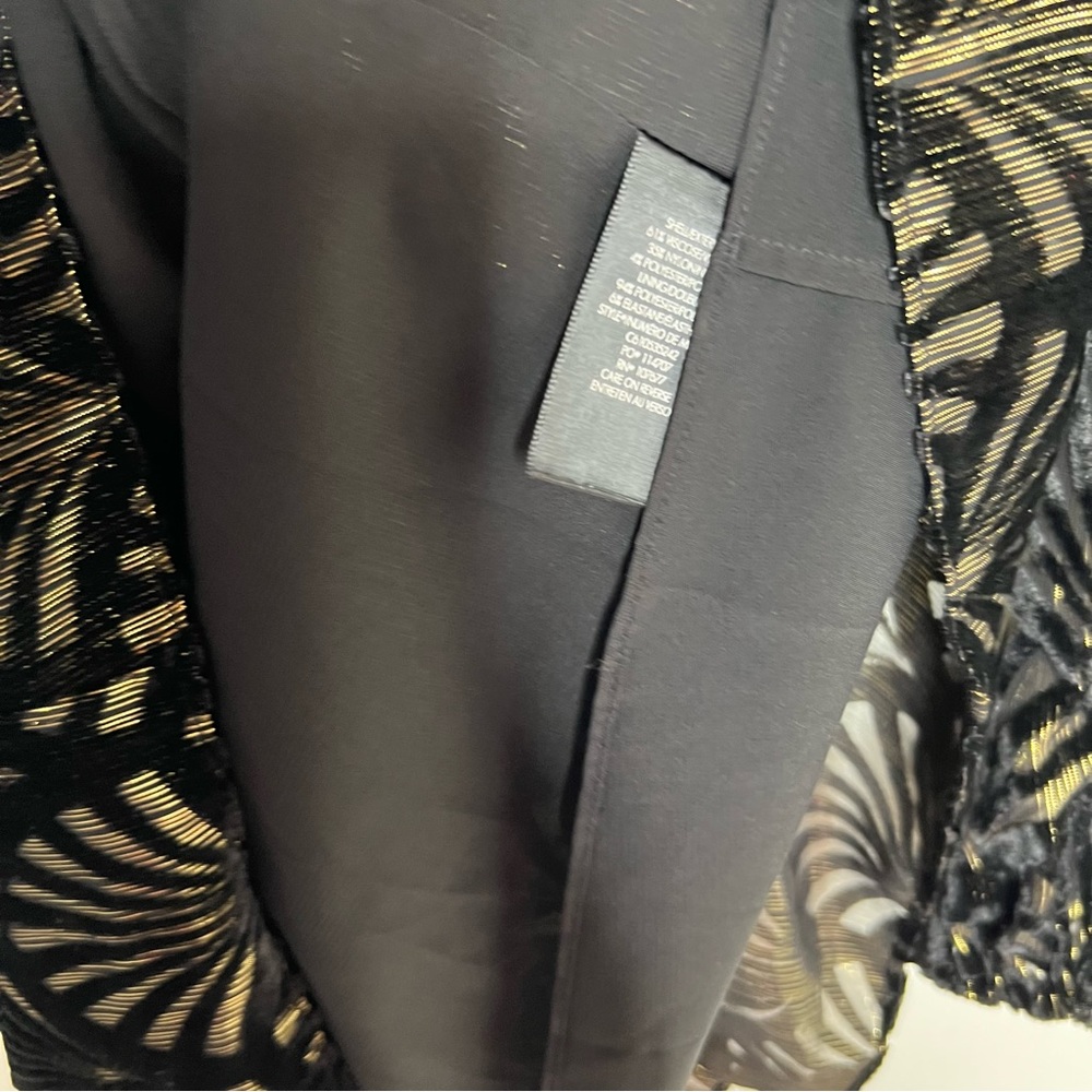 Alice + Olivia Arla Cold Shoulder Dress in Black & Gold Size 10 NWT - Picture 14 of 15